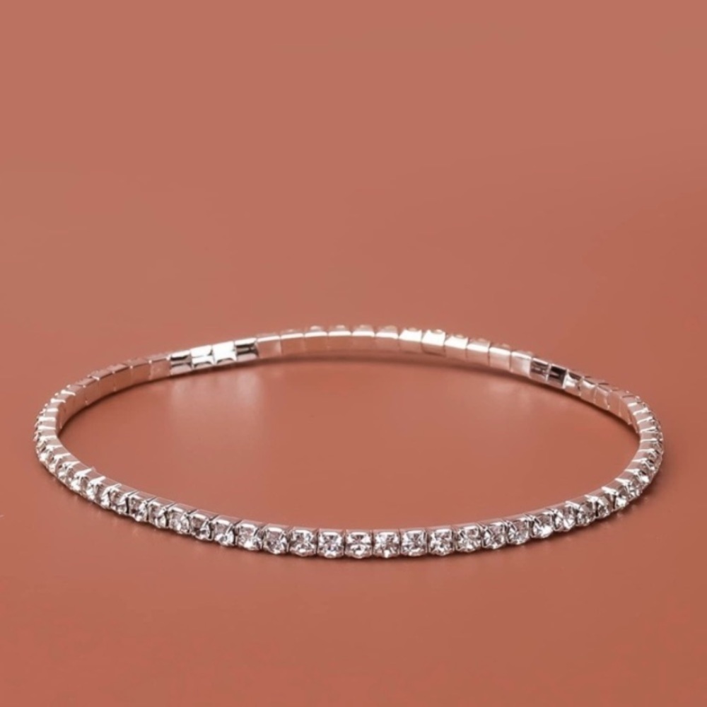 💗 Crystal Ankle Bracelet Stretchy 8”-9.5” adjustable NEW - Picture 4 of 6